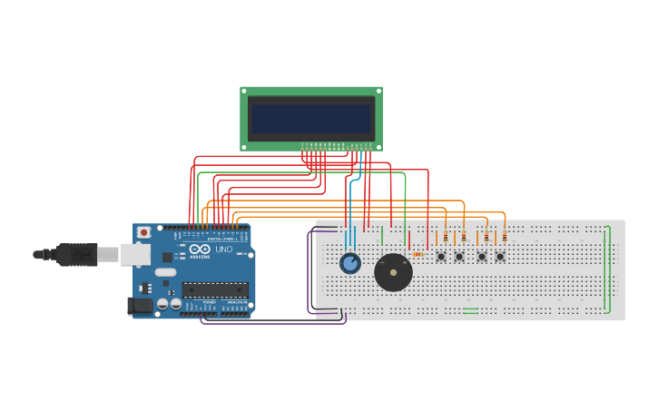 Circuit design simple digital clock - Tinkercad