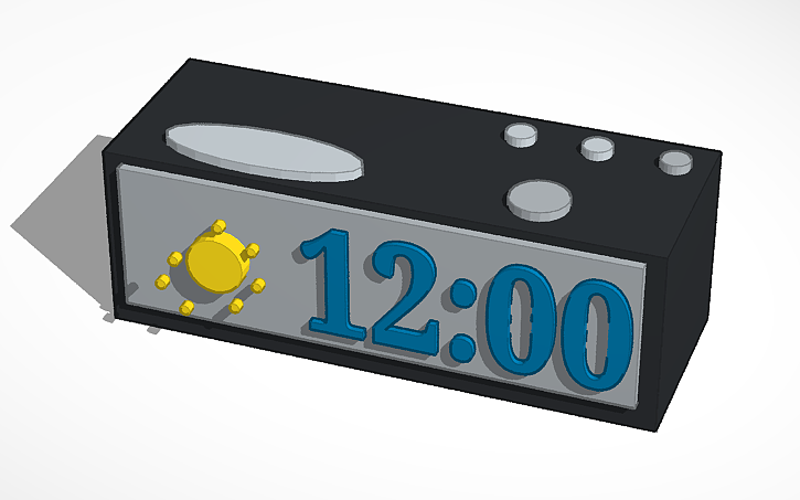 3D design Alarm CLock - Tinkercad