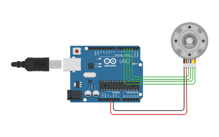 Circuit design Step Motor - Tinkercad