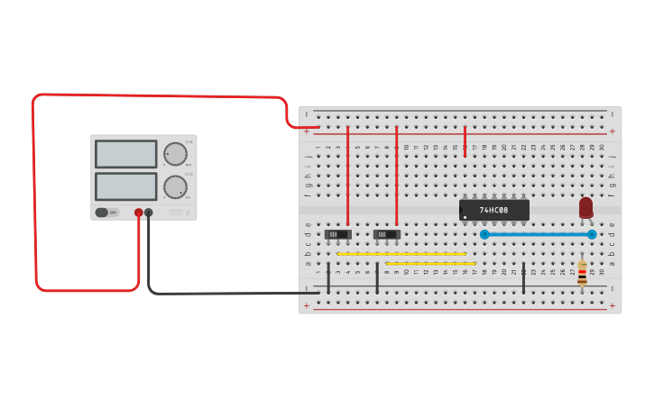 Circuit design AND GATE 1 - Tinkercad