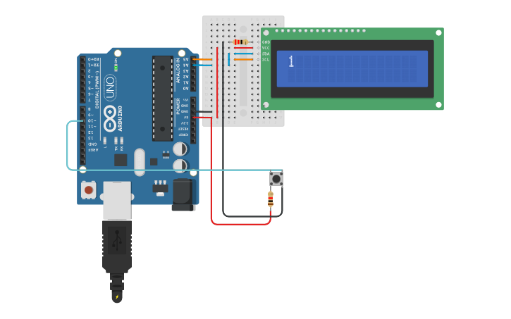Circuit design Copy of Arduino - Simple I2C Crystal LCD - Tinkercad