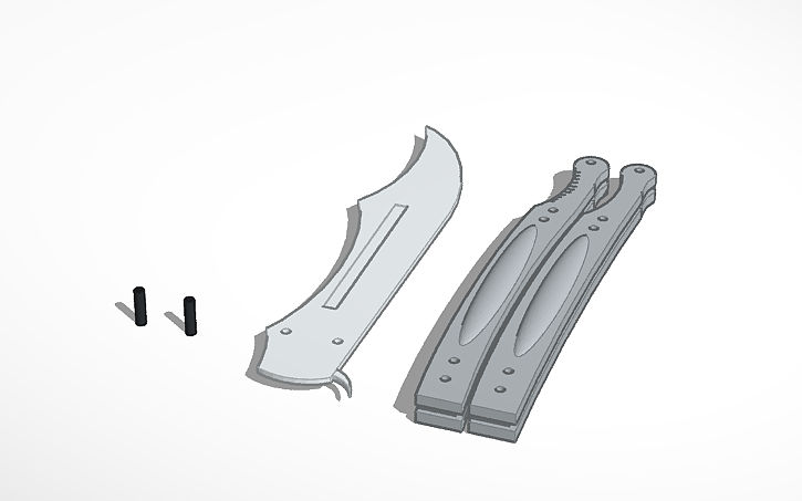 3D design Printable butterfly knife - Tinkercad
