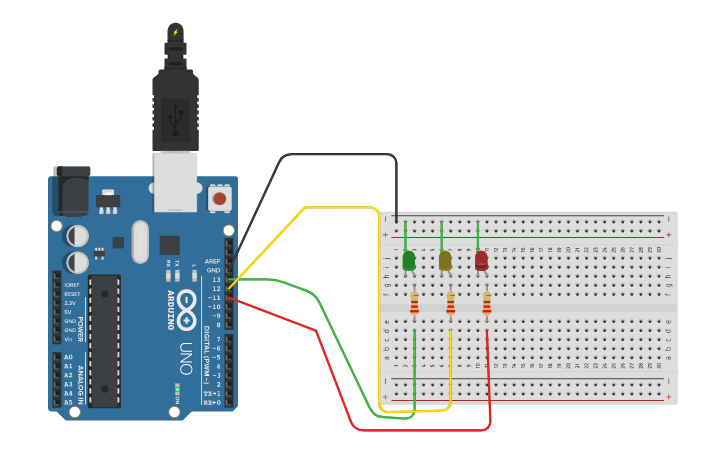 Circuit design Arduino Traffic Light Circuit Roshan - Tinkercad