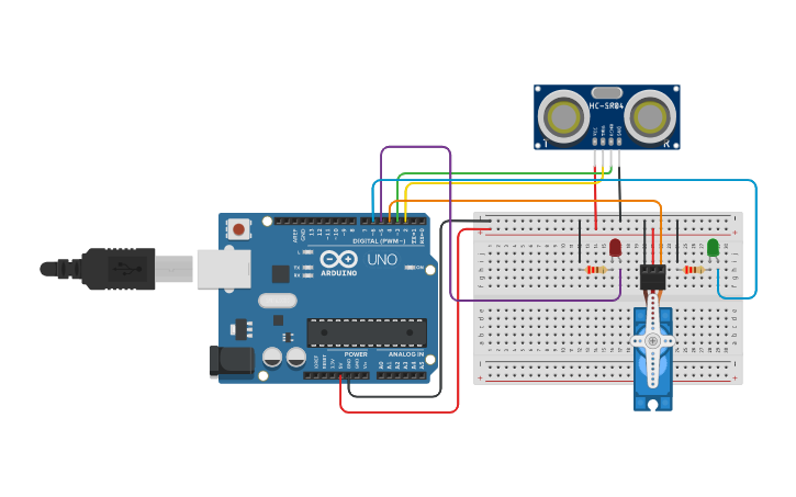 Circuit design SERVO PUERTA - Tinkercad