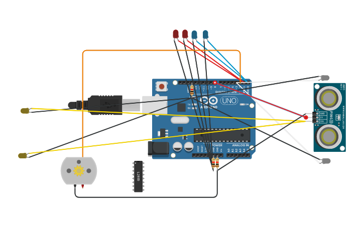 Circuit design police car - Tinkercad