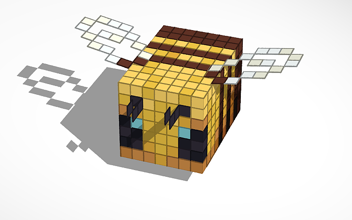 3D design Minecraft abeja - Tinkercad