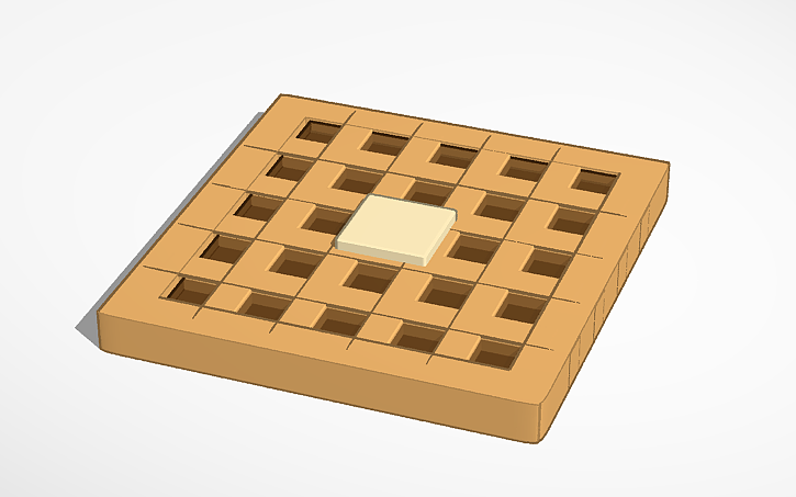 Waffle Computer Shape 3D design Square waffle - Tinkercad