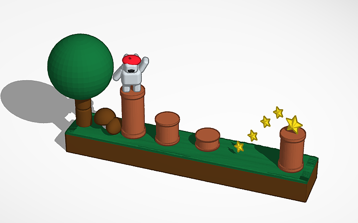 3D design Подобия Марио со скриншота уровень №2 - Tinkercad