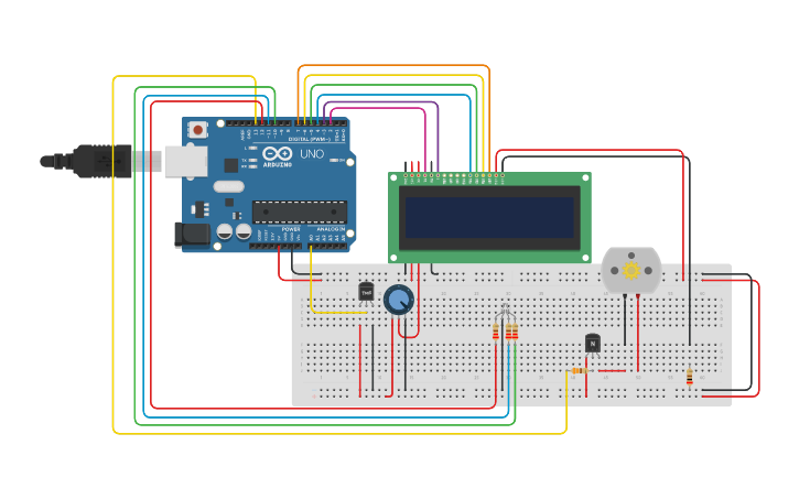 Circuit design Smart Irrigation System By Using Arduino - Tinkercad