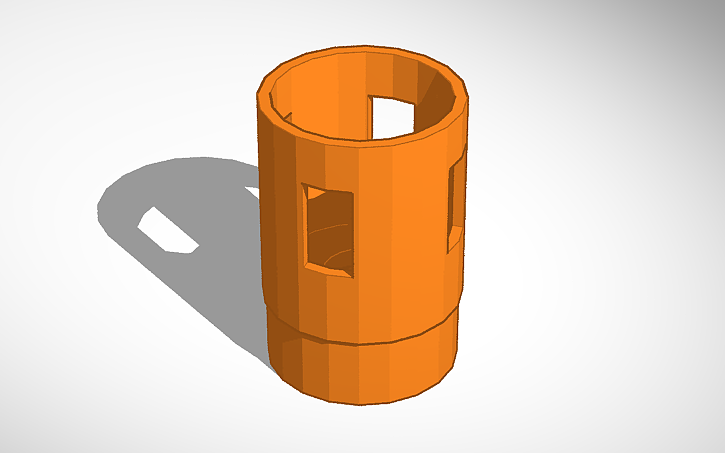 3D design 50mm rocket tube 4 servo openings - Tinkercad