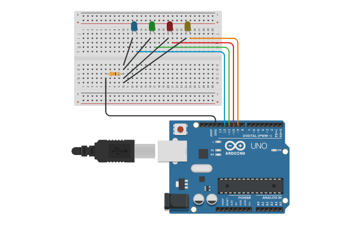 Circuit design Candelasobrino_curso_práctica 2 Arduino - Tinkercad