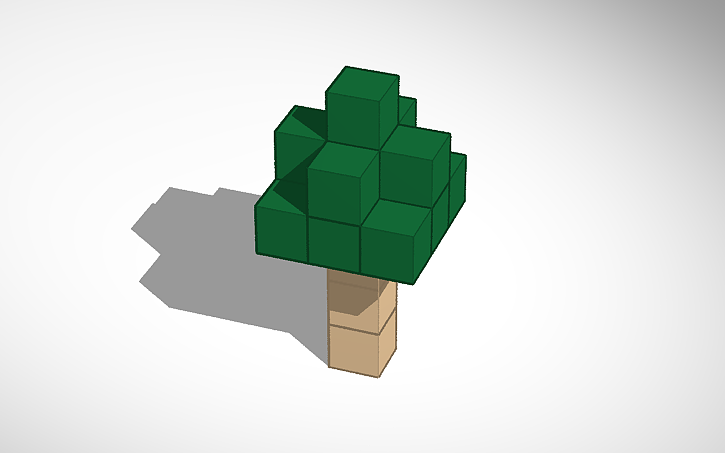 3D design Minecraft tree - Tinkercad