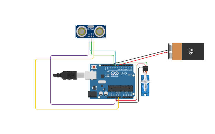 Circuit design Servo Motor - Tinkercad