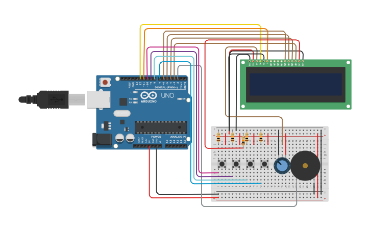 Circuit design Arduino pd jam digital dgn alarm, timer ,stopwatch ...