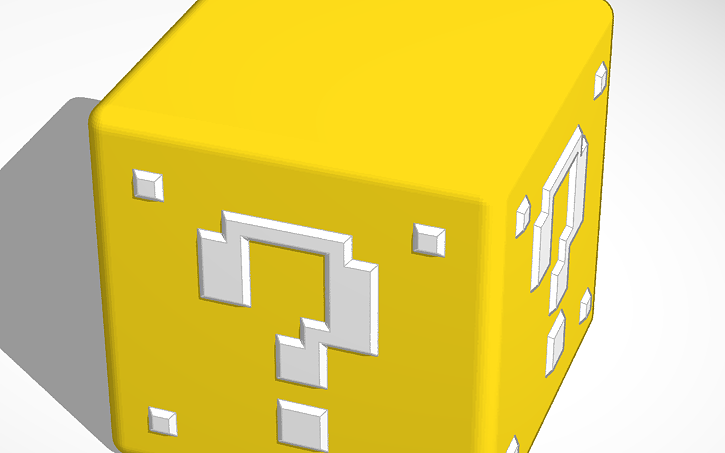3D design Large Mario Block (Lucky Block) - Tinkercad