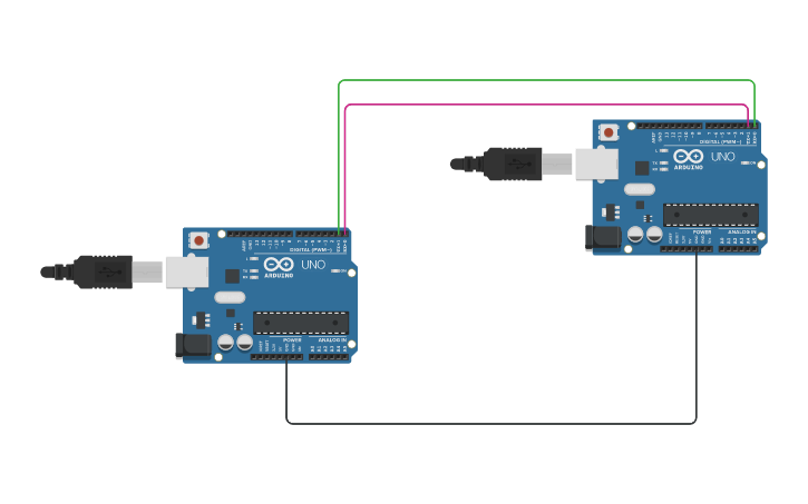 Circuit design 1. UART using 2 Arduino UNO as serial sender and ...
