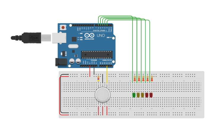 Circuit design Gas Sensor Arduino Shield - Tinkercad