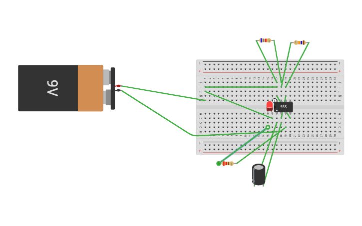 Circuit design Blinking LED Project 6 - Tinkercad