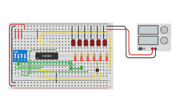Circuit design 7402 | Tinkercad