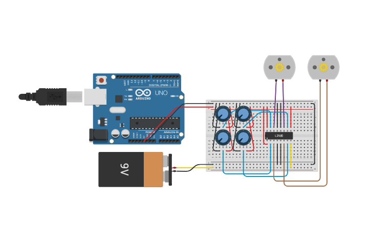 Circuit design TESTE L293D | Tinkercad