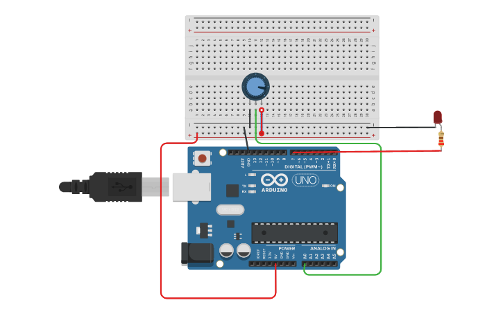 Circuit design Copy of Potenciometro | Tinkercad