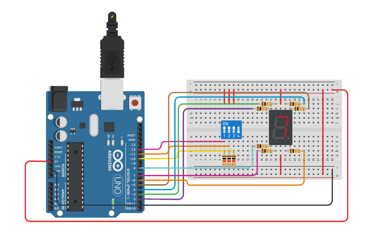 Circuit design tp1 DIGITALES - Tinkercad