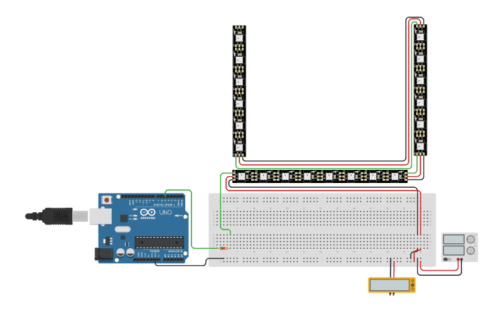 Circuit design Arduino + LEDs - Tinkercad
