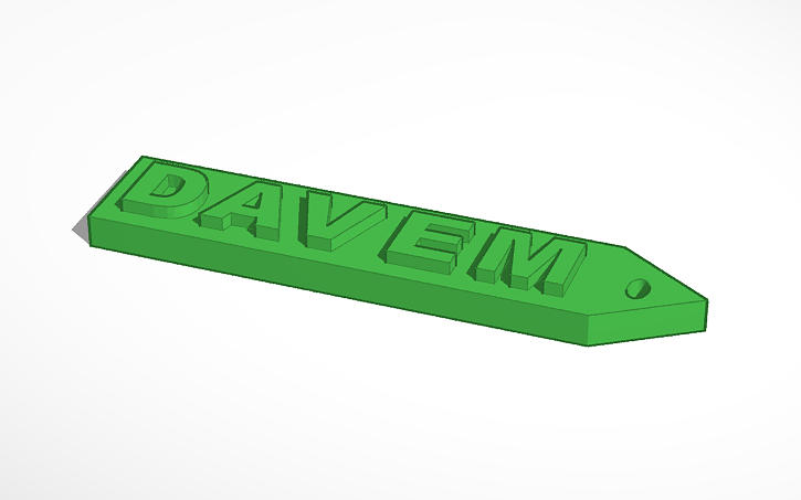 3D design name tag - Tinkercad