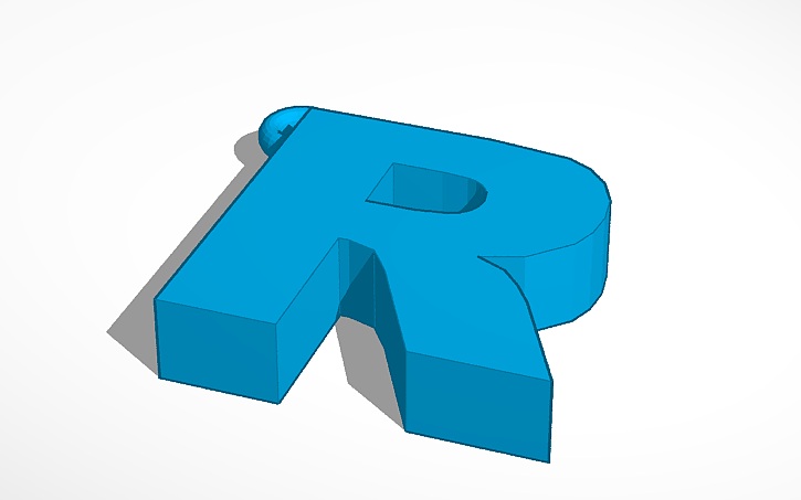3D design R Keychain - Tinkercad