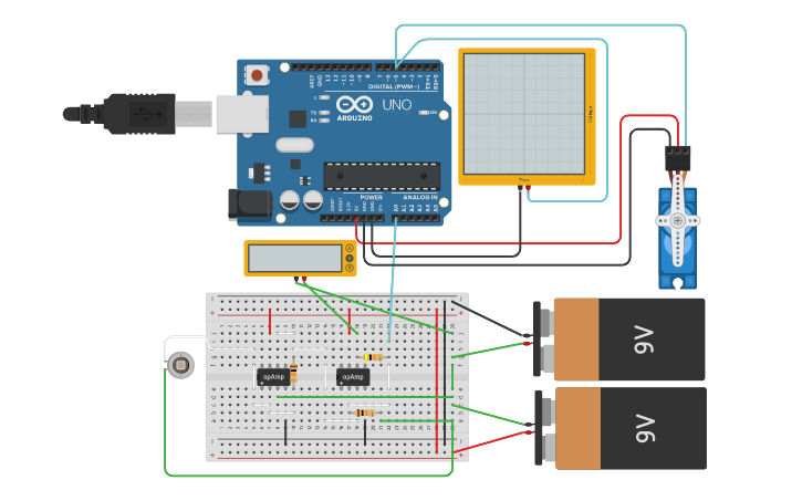 Circuit design Photodiode project - Tinkercad