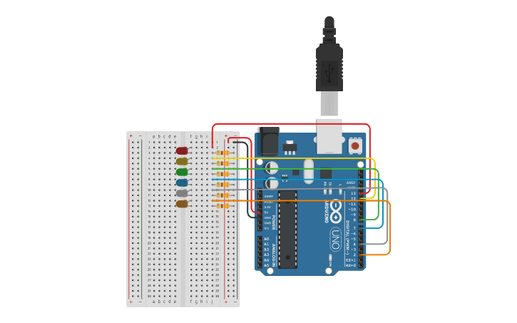 Circuit design Morse Code: SOS | Tinkercad
