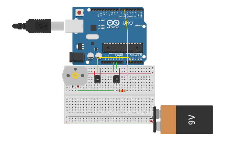 Control De Temperatura Con Motor Tinkercad