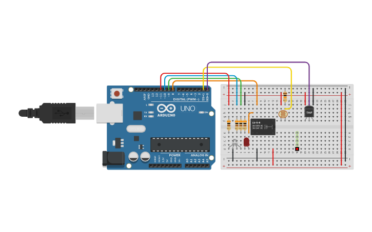 Circuit design Telegram+Python+Arduino - Tinkercad