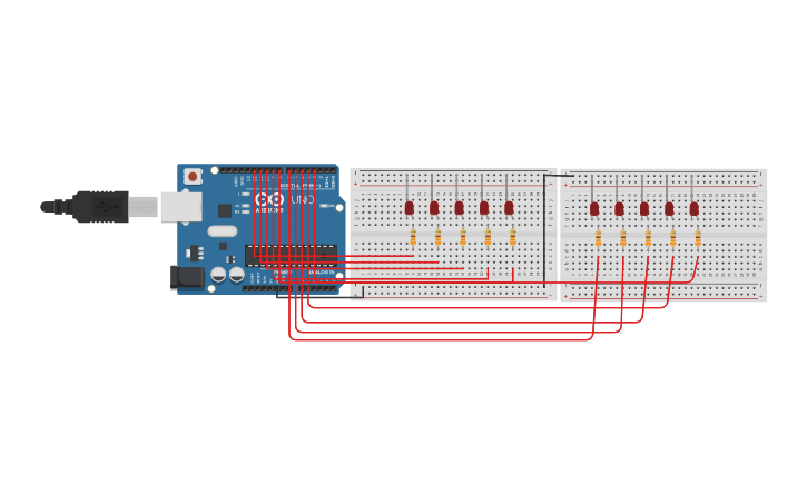 Circuit design Arduino ile kara şimşek devresi | Tinkercad