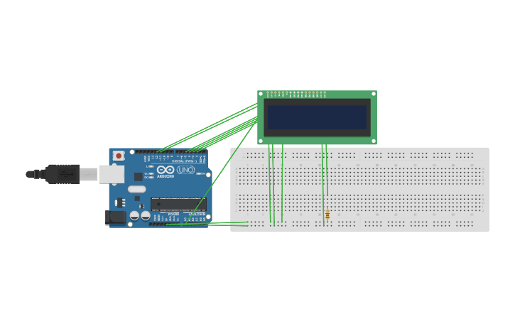 Circuit design Arduino con Display LCD - Tinkercad
