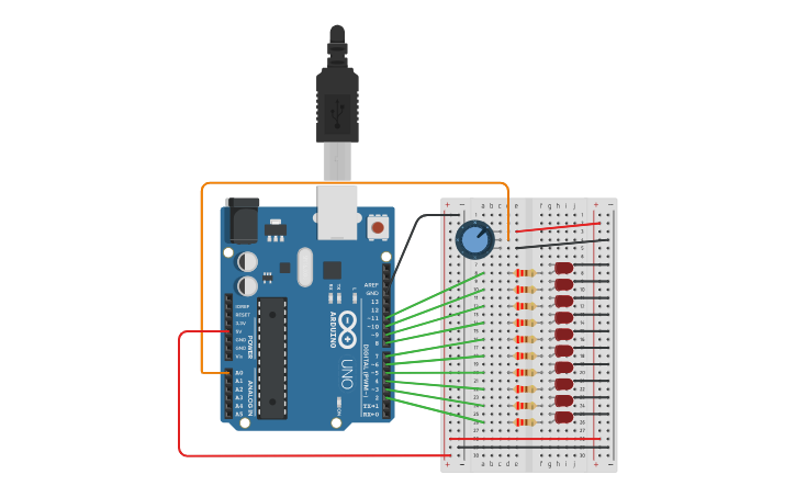 Circuit design Bar Graph - Tinkercad