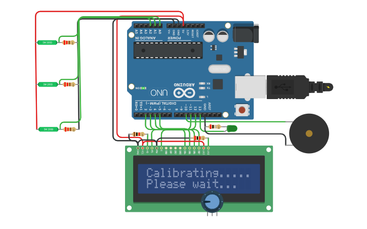 Circuit design Earthquake sensor Detector - Tinkercad