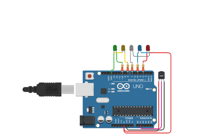 Circuit design Sensor de Temperatura + Arduino - Tinkercad