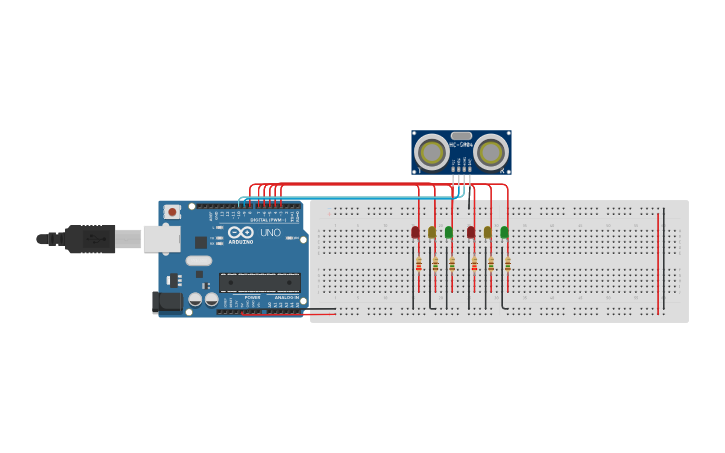 Circuit Design Smart Traffic Light V2 Tinkercad