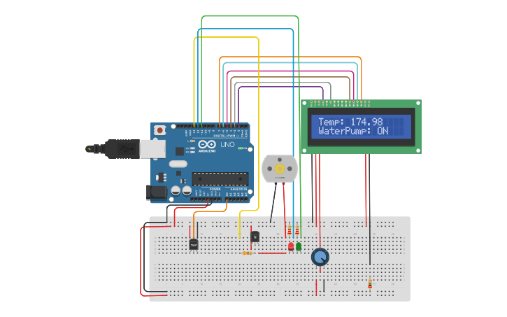 Circuit design Automatic Plant Watering System (Version 2) - Tinkercad
