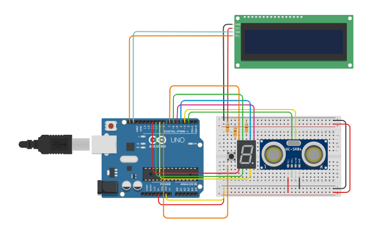 Circuit design LCD 2 - Tinkercad