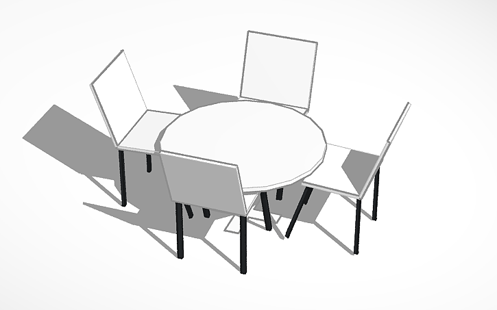 3D design Round Camping Table and Chairs - Tinkercad