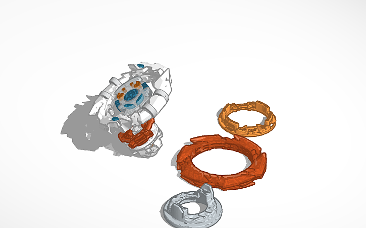 3D design Blast Reshiram parts - Tinkercad