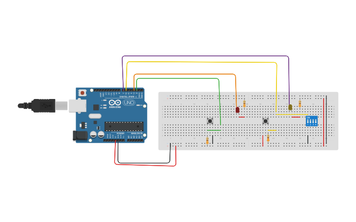 Circuit design Señales Digitales - Tinkercad