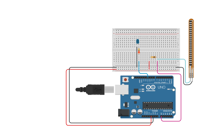 Circuit design Flex Sensor - Tinkercad