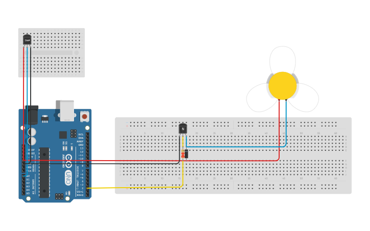 Arduino Fan Circut Circuit design CPU Fan | Tinkercad