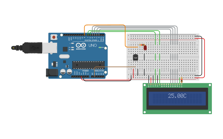 Circuit design D. TEMPERATURA CON PLACA ARDUINO UNO - Tinkercad