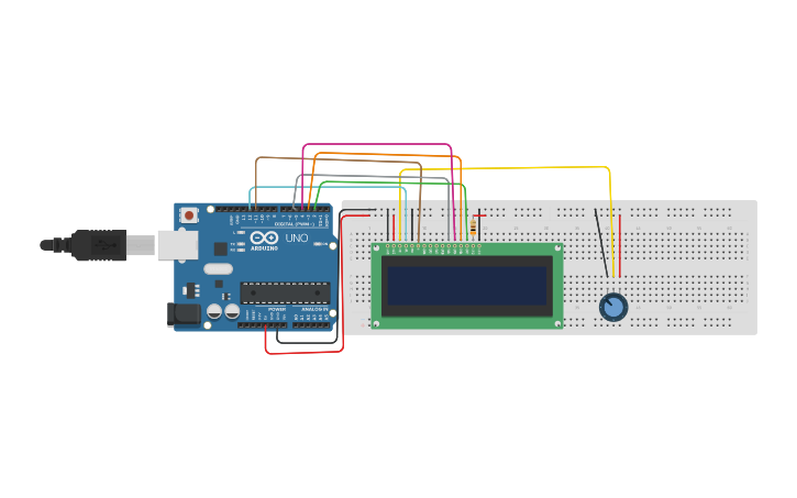Circuit design LCD - Tinkercad