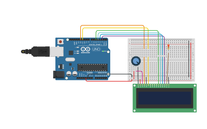 Display Lcd 16x2 Con Arduino Tinkercad