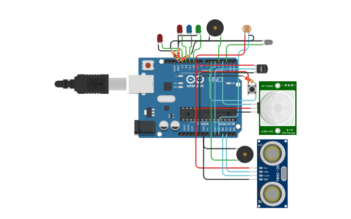 Circuit design Embedded Systems Lec Exam - Tinkercad